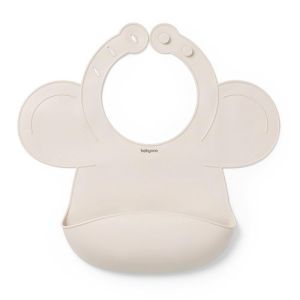 Babero de Silicona Ajustable Beige Babyono para Bebés