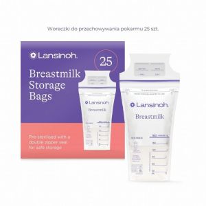 Bolsas para congelar alimentos Lansinoh con cierre doble seguro.