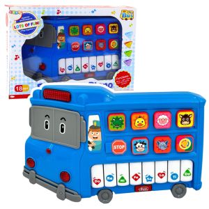 Piano Eléctrico Educativo en Forma de Autobús Azul