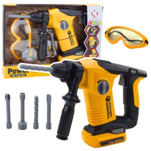 Taladro perforador infantil con puntas intercambiables y gafas de seguridad