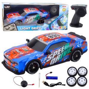 Coche Deportivo RC con Función Drift Iluminado, Azul