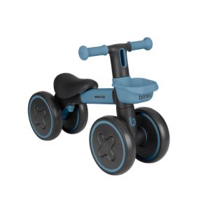 Correpasillos infantil Kikkaboo Blinky azul de aluminio, vista frontal con ruedas luminosas