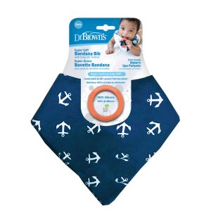 Babero Bandana con Mordedor Dr brown`s - Anclas