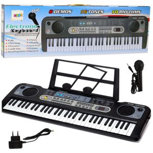 Teclado Eléctrico con Micrófono y Atril Musical Infantil