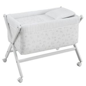 Minicuna Tijera Madera Merlo Crudo/bco 55x87x74 Cm - Cambrass