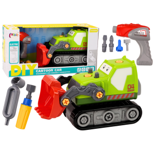 Excavadora Crawler de Cartoon para Desarmar Verde