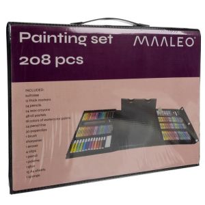 Set de Pintura en Maletín 208 Piezas Maaleo para Niños