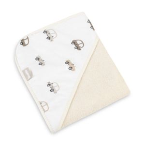 Capa de baño Sensillo Luvi Cars beige de rizo suave con capucha