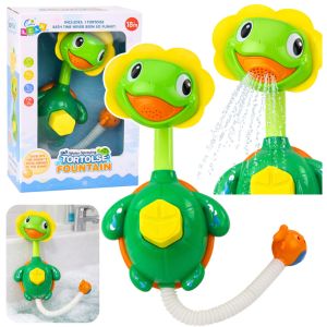 Tortuga de baño con ducha de fuente y ventosas