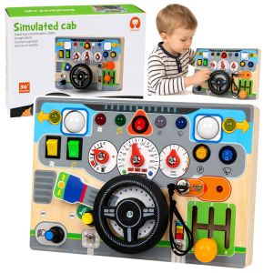 Volante educativo infantil Lean Toys tipo salpicadero, vista frontal