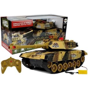 Tanque de combate amarillo y negro de Lean toys, control remoto.