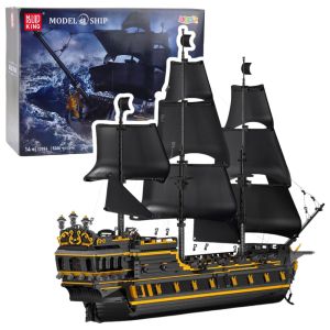 Set construcción Barco Pirata Black Pearl Lean Toys 5266 piezas galeón monumental, contenido paquete