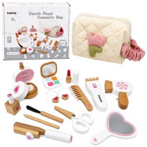 Set de maquillaje de madera con accesorios creativos de Lean toys.