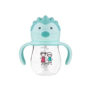 Vaso Antiderrame Akuku 250 ml con Pajita y Doble Asa