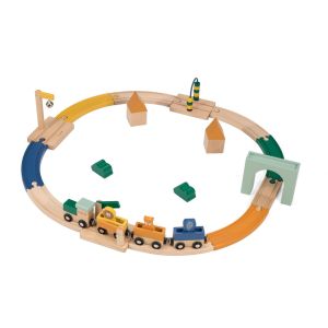 Juego de trenes de madera Trixie - Diversión educativa para bebés