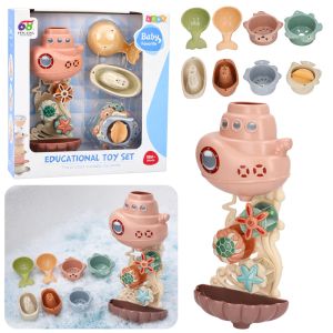 Juguete de baño submarino con tazas y ventosas - 9 piezas