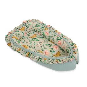 Cocoon de Bebé Premium My Sweet Baby con Volantes - Conejo con Flores
