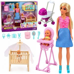 Juego de Muñeca Mamá y Gemelos con Accesorios de Lean toys