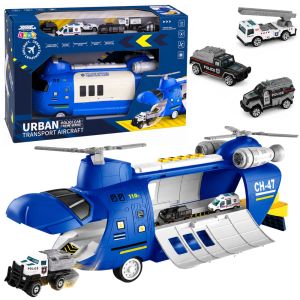 Avión de transporte policial con luz y sonido de Lean toys