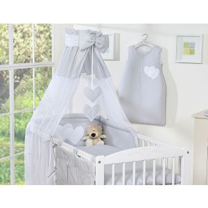 Juego de Ropa de Cuna 5 piezas My Sweet Baby Col. Corazones Grises