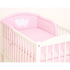Protector de Cuna My Sweet Baby - Hearts Polka Dots Rosa