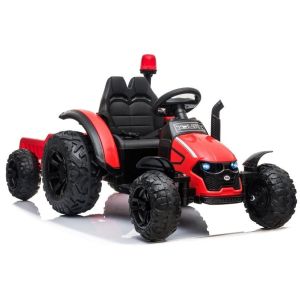 Tractor Eléctrico Infantil HZB-200 con Remolque Rojo