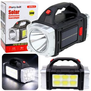 Linterna Solar Multifuncional LED 38W con Cargador Micro USB
