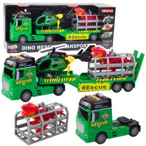 Camión de Rescate Infantil con Dinosaurio y Helicóptero