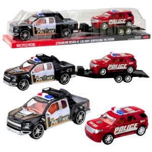 Set de Coche de Policía Todo Terreno con Grúa y Patrulla