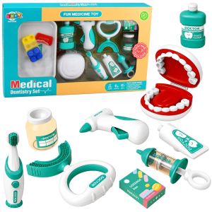 Set de dentista infantil con cepillo vibrante azul de Lean toys