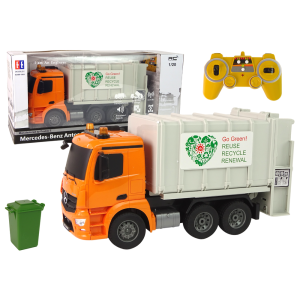 Camión de Basura Teledirigido Mercedes-Benz Antos Naranja