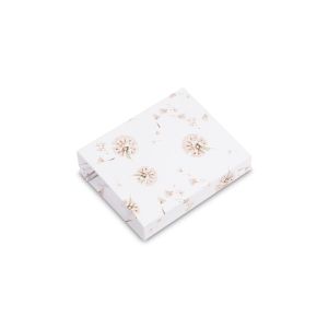Sábana ajustable Sensillo beige con estampado de diente de león.