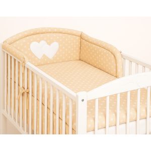 Protector de Cuna My Sweet Baby Universal Hearts Beige