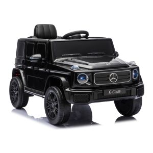 Coche eléctrico infantil Mercedes G 4x4 negro Lean Cars con tracción total, vista frontal