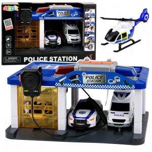 Estación de Policía con garaje y vehículos, set completo de Lean toys.