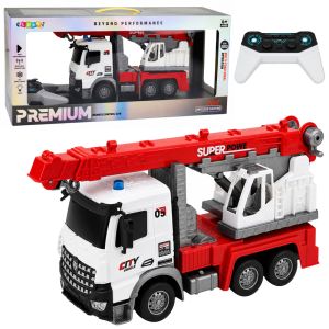 Camión grúa control remoto 1:14 con luz LED de Lean toys