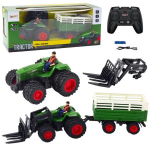 Tractor Agrícola Control Remoto con Remolque y Horquillas