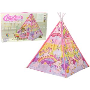Tienda de campaña luminosa con unicornios y ponis rosa