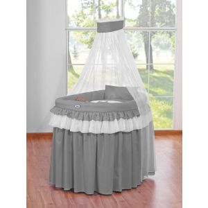 Set de Moisés de Mimbre con Ruedas y Dosel - Little Princess Gris de My Sweet Baby