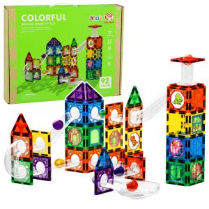 Bloques de Construcción Magnéticos de Lean Toys con canicas
