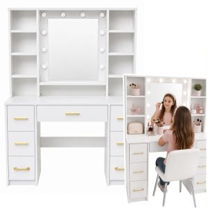 Espejo de tocador grande con luz LED de Lean