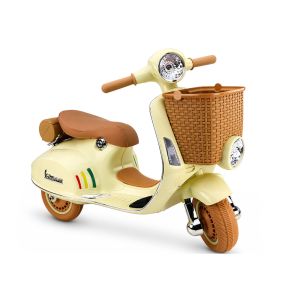 Scooter Eléctrico Infantil Vespa Beige con Control Remoto