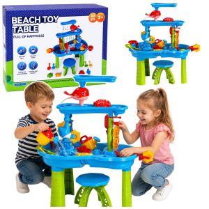 Mesa de agua multinivel con colorido diseño de criaturas marinas