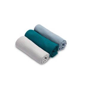 Pañales de Muselina Azul Sensillo - Pack de 3 Piezas