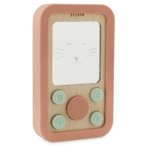 Teléfono de silicona y madera para bebés - Trixie Mrs. Cat