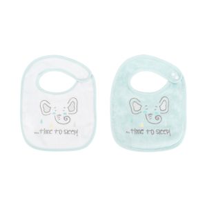 Set de 2 baberos de rizo Kikkaboo Elephant Time para bebé