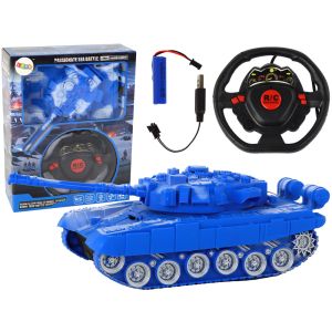 Tanque a Control Remoto Azul con Luces y Sonido 1:18 27MHz