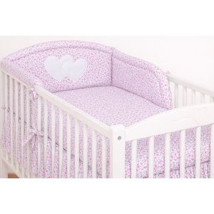 Protectores de Cuna My Sweet Baby – Corazones y Flores Rosa