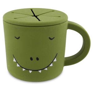 Taza porta snacks de silicona Trixie - Mr. Dino para bebés