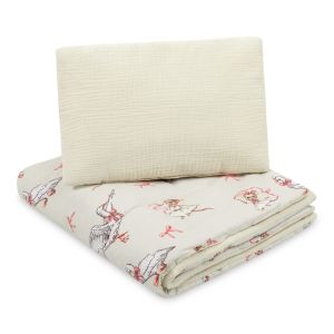 Set de Cuna Muselina Sensillo con almohada y manta para un sueño cómodo.